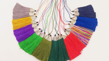 Green Tassels Artificial Silk Tassel with Cone Cap, Earring Tassel, Bridal Tassels